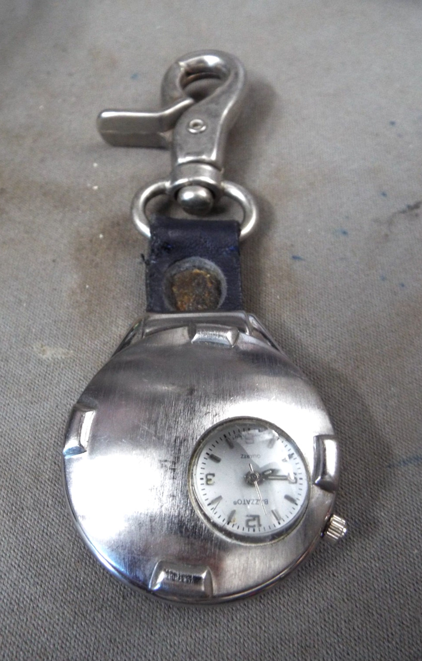 Bazzato Clip on Quartz watch with Compass Working Unique!